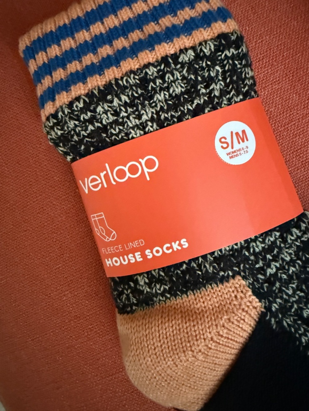 Verloop S/M Fleece-Lined House Socks - multi color